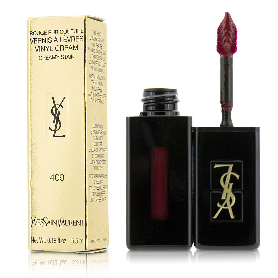 Yves Saint Laurent Rouge Pur Couture Vernis A Levres Vinyl Cream Creamy Stain - # 409 Burgundy Vibes --5.5ml-0.18oz By Yves Saint Laurent